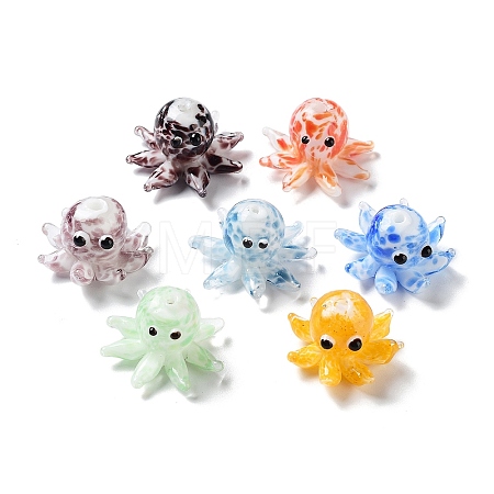 Handmade Bumpy Lampwork Beads Strands LAMP-N021-37-1