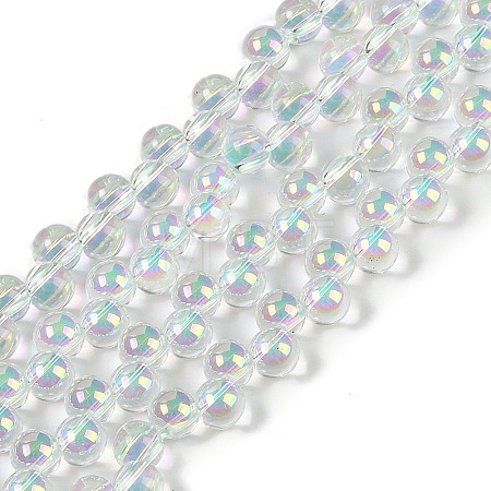 Electroplate Glass Beads Strands GLAA-Q105-01C-1