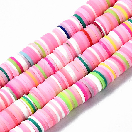 Handmade Polymer Clay Beads Strands CLAY-R089-8mm-098-1