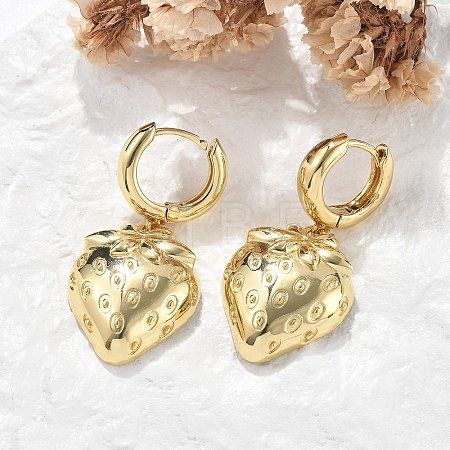 Brass Hoop Earrings Lead Free & Cadmium Free EJEW-R016-08G-01-1