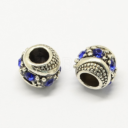 Alloy Rhinestone European Beads MPDL-R036-08B-1