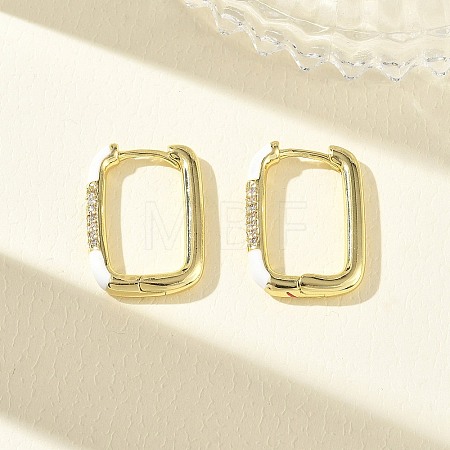 Brass Micro Pave Cubic Zirconia Hoop Earrings KK-CBA98BA-01G-D-1