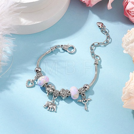 Alloy Snake Chain Charms Bracelets BJEW-JB11448-03-1