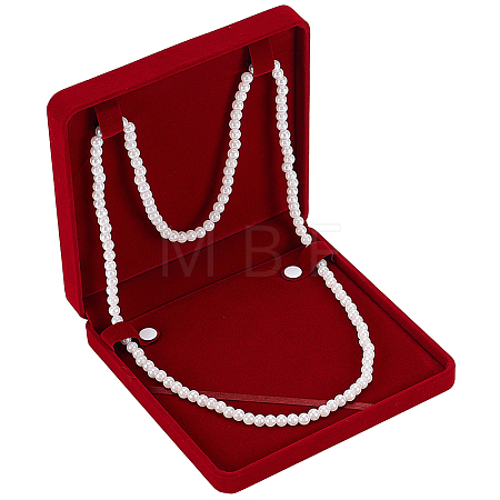 Velvet Pearl Necklace Package Boxes CON-WH0086-264B-1