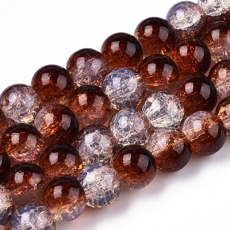 Transparent Crackle Baking Paint Glass Beads Strands DGLA-T003-01C-16-1