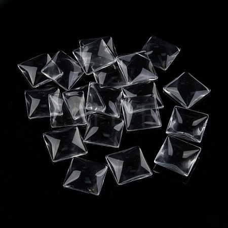 Transparent Glass Square Cabochons GGLA-A001-30mm-1