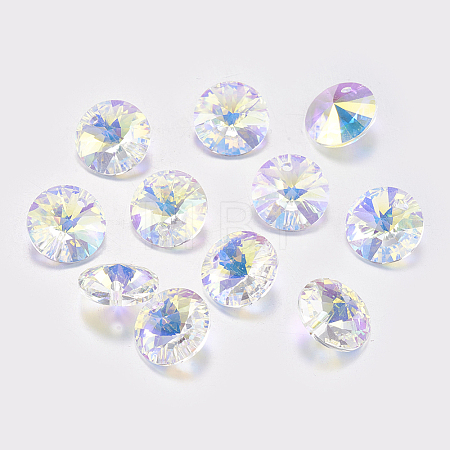 Faceted Glass Rhinestone Charms LS-X-RGLA-F049-8mm-001AB-1