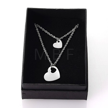 Tarnish Resistant Two Tier Stainless Steel Necklaces NJEW-JN01246-1