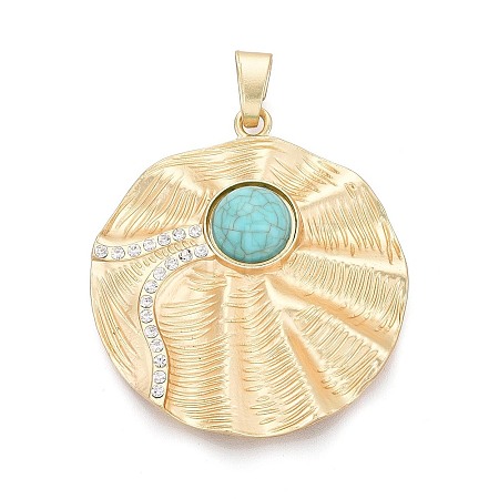 Textured Alloy Pave Resin Big Pendants PALLOY-N179-74MG-1