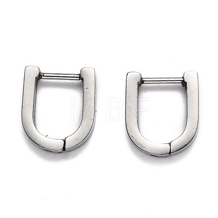 Tarnish Resistant 304 Stainless Steel Huggie Hoop Earrings STAS-J033-12A-P-1