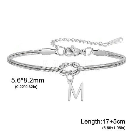 304 Stainless Steel Initial Charm Bracelets FS-WGD8E41-31-1