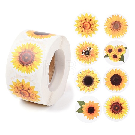 Sunflower Theme Paper Stickers DIY-L051-001-1
