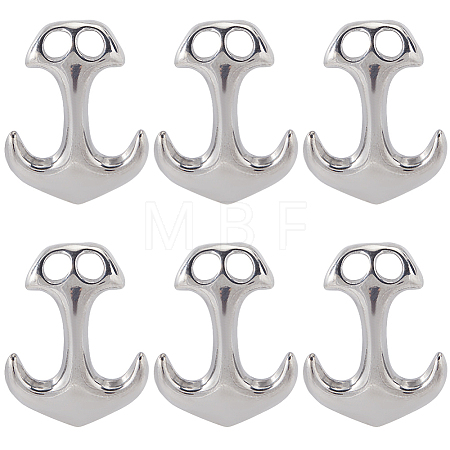 6Pcs 304 Stainless Steel Hook Clasps STAS-SC0008-12-1