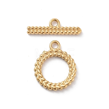 Ion Plating(IP) 304 Stainless Steel Ring Toggle Clasps STAS-A092-09A-G-1