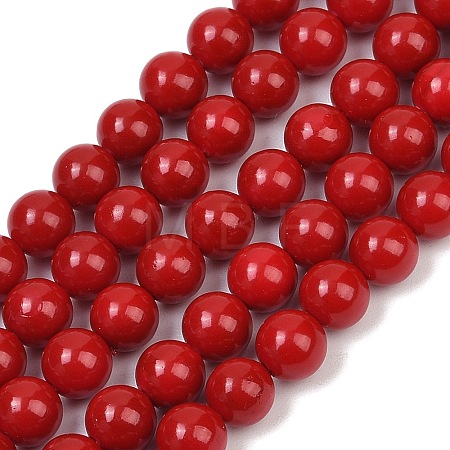 Shell Pearl Beads Strands BSHE-K015-6mm-01-1