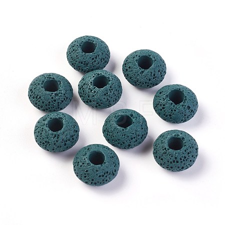 Natural Lava Rock European Beads G-I220-H14-1