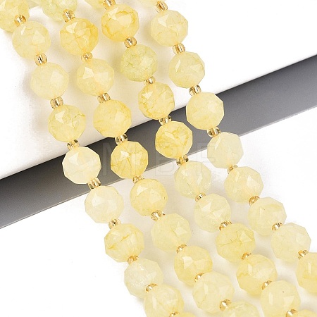 Ombre Effect Dyed Transparent Crackle Glass Beads Strands GLAA-Q111-10MM-07-1