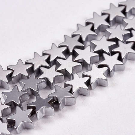 Electroplate Non-magnetic Synthetic Hematite Beads Strands G-J173-6x6mm-02-1