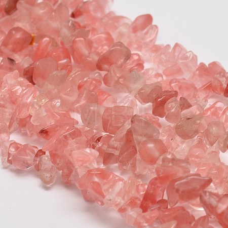Cherry Quartz Glass Chip Beads Strands G-L269-41-1