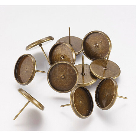 Brass Ear Studs Settings IFIN-Q005-AB-NR-1