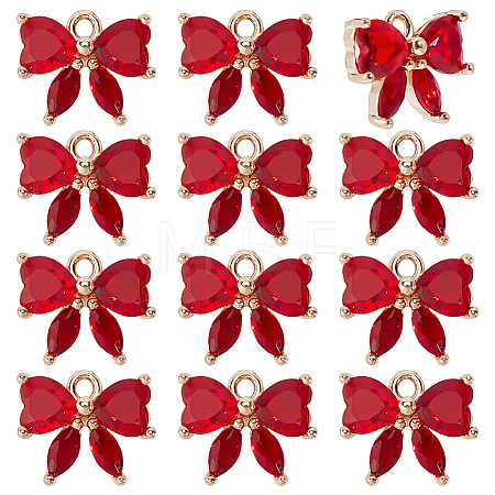 12Pcs Brass Glass Charms KK-PH0013-43A-1