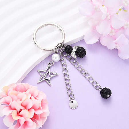 Glass Pearl & Alloy Keychian KEYC-YW00155-04-1