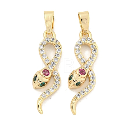 Brass Micro Pave Cubic Zirconia Pendants KK-S386-33G-1