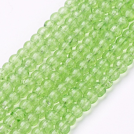 Spray Painted Crackle Glass Beads Strands CCG-Q001-4mm-11-1