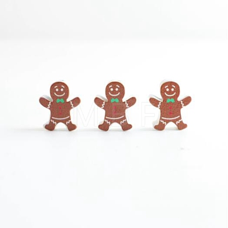 Christmas Theme Schima Wood Beads WOOD-F018-03-1