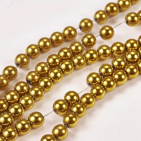 Electroplate Non-magnetic Synthetic Hematite Beads Strands X-G-J169A-4mm-04-1