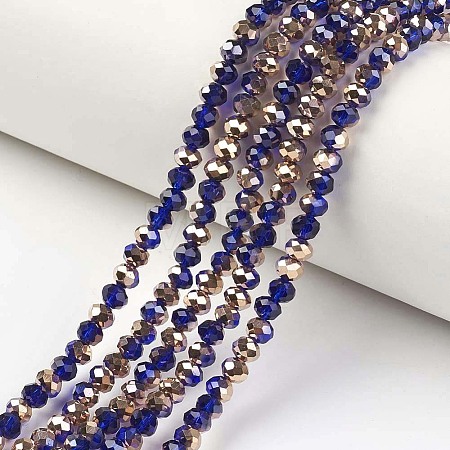 Electroplate Transparent Glass Beads Strands EGLA-A034-T2mm-N19-1