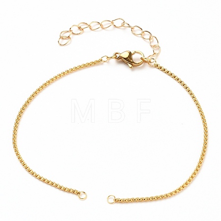 304 Stainless Steel Box Chains/Venice Chains Bracelets Making AJEW-JB00783-02-1