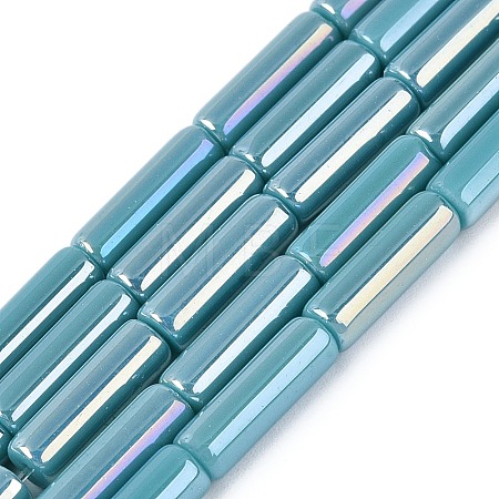 Electroplate Opaque Glass Beads Strands EGLA-Q132-02A-B03-1