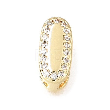 Brass Micro Pave Clear Cubic Zirconia Initial Spacer Bars KK-E802-34G-I-1