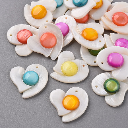 Natural Freshwater Shell Pendants SHEL-R144-19-1
