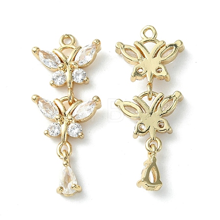 Brass Pave Cubic Zirconia Pendants KK-G462-47KCG-1
