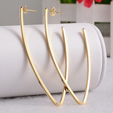 Great 304 Stainless Steel Ear Studs X-EJEW-L127-05-1