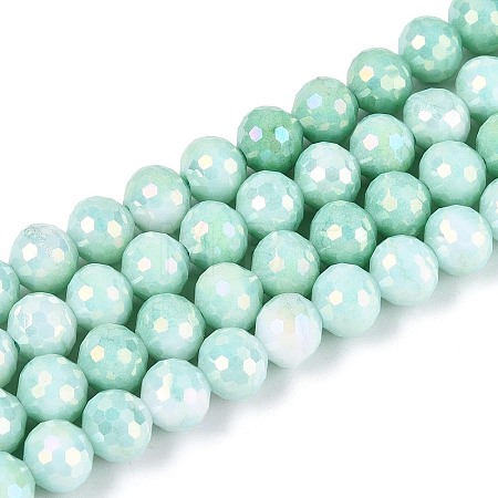 Anti-Tarnish Electroplate Glass Beads Strands GLAA-N056-8mm-02-1