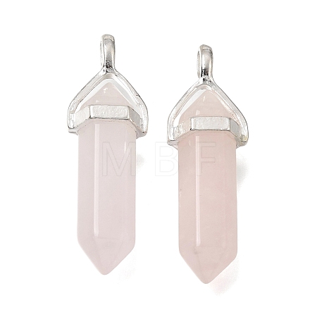 Natural Rose Quartz Pendants G-H360-01S-11-1