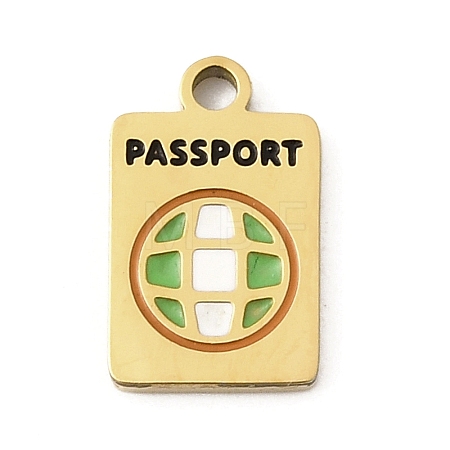 304 Stainless Steel Enamel Charms STAS-I336-22G-1
