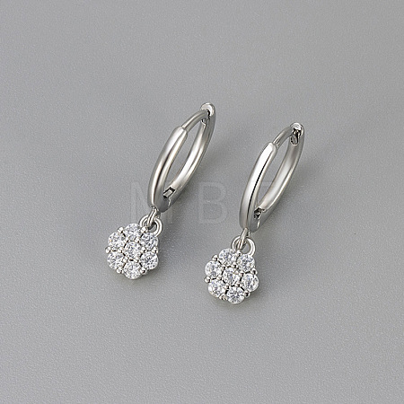 Valentine's Day Brass Clear Cubic Zirconia Hoop Earrings WG82BE5-02-1