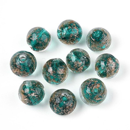 Handmade Gold Sand Lampwork Beads LAMP-T016-10C-1