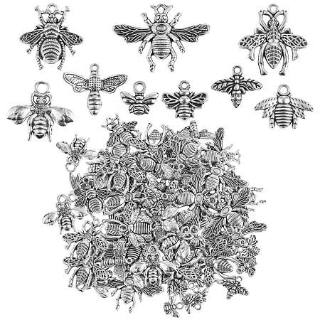 90 Pieces Bee Alloy Charm Pendant Mixed Honey Bee Charm Antique Alloy Insect Charm for Jewelry Making Crafts JX209A-1