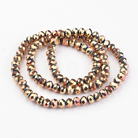 Electroplate Glass Bead Strands X-EGLA-G014-6mm-FP01-1