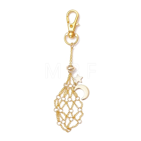 Moon Alloy Swivel Lobster Claw Clasps & Brass Cable Chains AJEW-JB01336-03-1