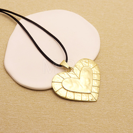 Bohemian Style Zinc Alloy Pendant Black Waxed Cord Necklaces for Women FS-WG15105-01-1