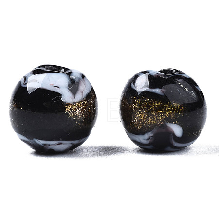 Handmade Gold Sand Lampwork Beads LAMP-N028-001A-1
