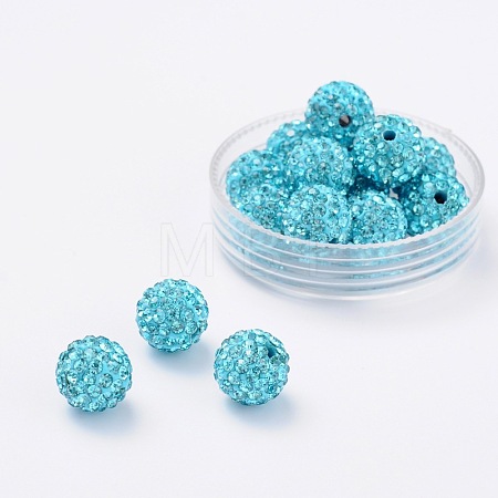 Grade A Rhinestone Pave Disco Ball Beads RB-Q105-10-1