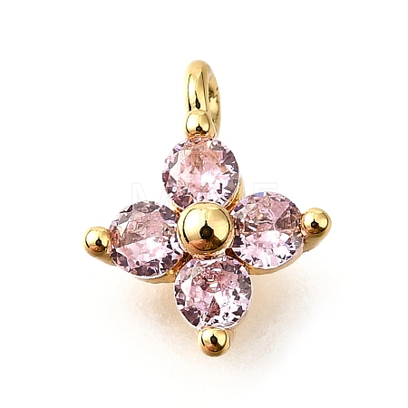 Brass Micro Pave Cubic Zirconia Pendants KK-D356-07H-G-1