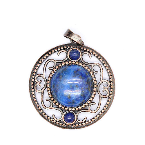 Retro Hollow Natural Lapis Lazuli Pendants PW-WG205B0-13-1